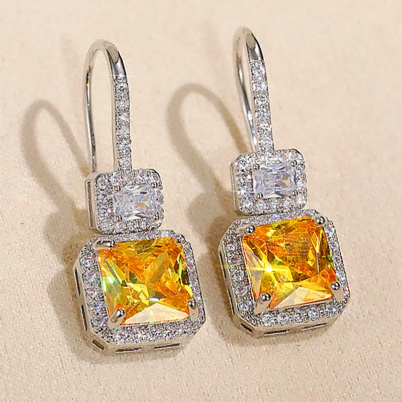 Huitan Gorgeous Princess Square Yellow Cubic Zirconia Drop Earrings Women Wedding Engagement Elegant Accessories Fashion Jewelry
Huitan Gorgeous Princess Square Yellow Cubic Zirconia Drop Earrings Women Wedding Engagement Elegant Accessories Fashion Jewelry