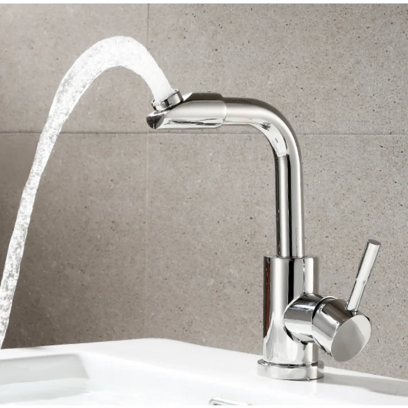 304 Stainless Steel Electroplating Rotating Spout Washbasin Faucet Household 7-shaped Tube Cold and Hot Mixed Water Basin Faucet
304 Stainless Steel Electroplating Rotating Spout Washbasin Faucet Household 7-shaped Tube Cold and Hot Mixed Water Basin Faucet