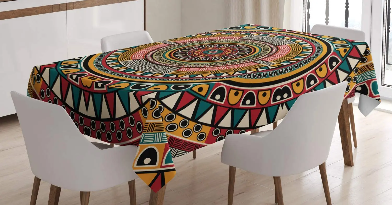 Folkloric Tribe Round Pattern with Colors Aztec Artwork Custom Table Cover for Dining Room Kitchen Decor
Folkloric Tribe Round Pattern with Colors Aztec Artwork Custom Table Cover for Dining Room Kitchen Decor