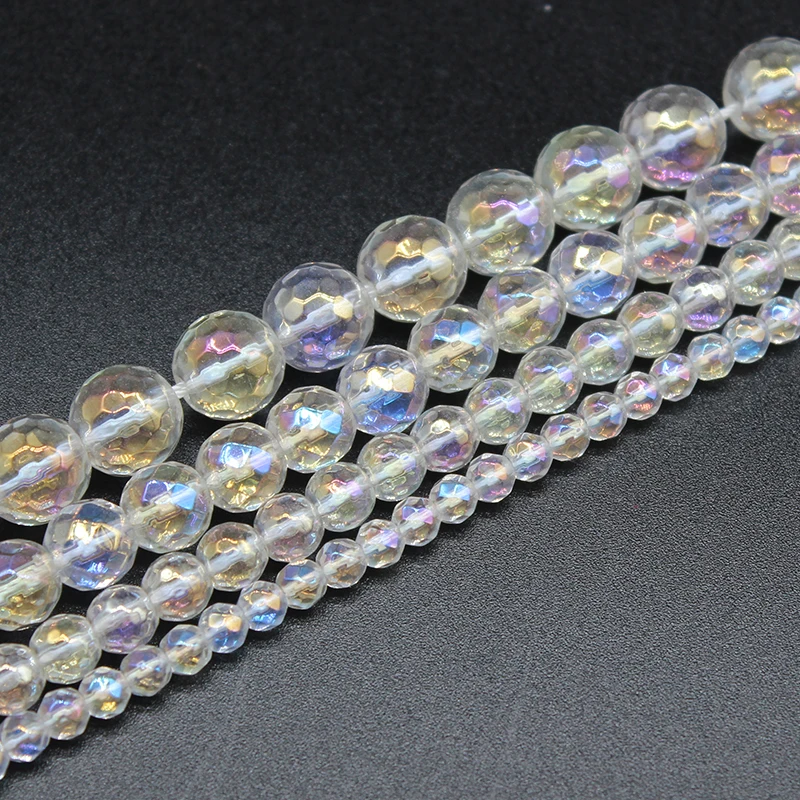 Natural AB Color Snow Faceted Cracked Crystal Stone Beads Rainbow Plated Round Beads For Jewelry Making DIY Bracelet 4/6/8/10mm
Natural AB Color Snow Faceted Cracked Crystal Stone Beads Rainbow Plated Round Beads For Jewelry Making DIY Bracelet 4/6/8/10mm