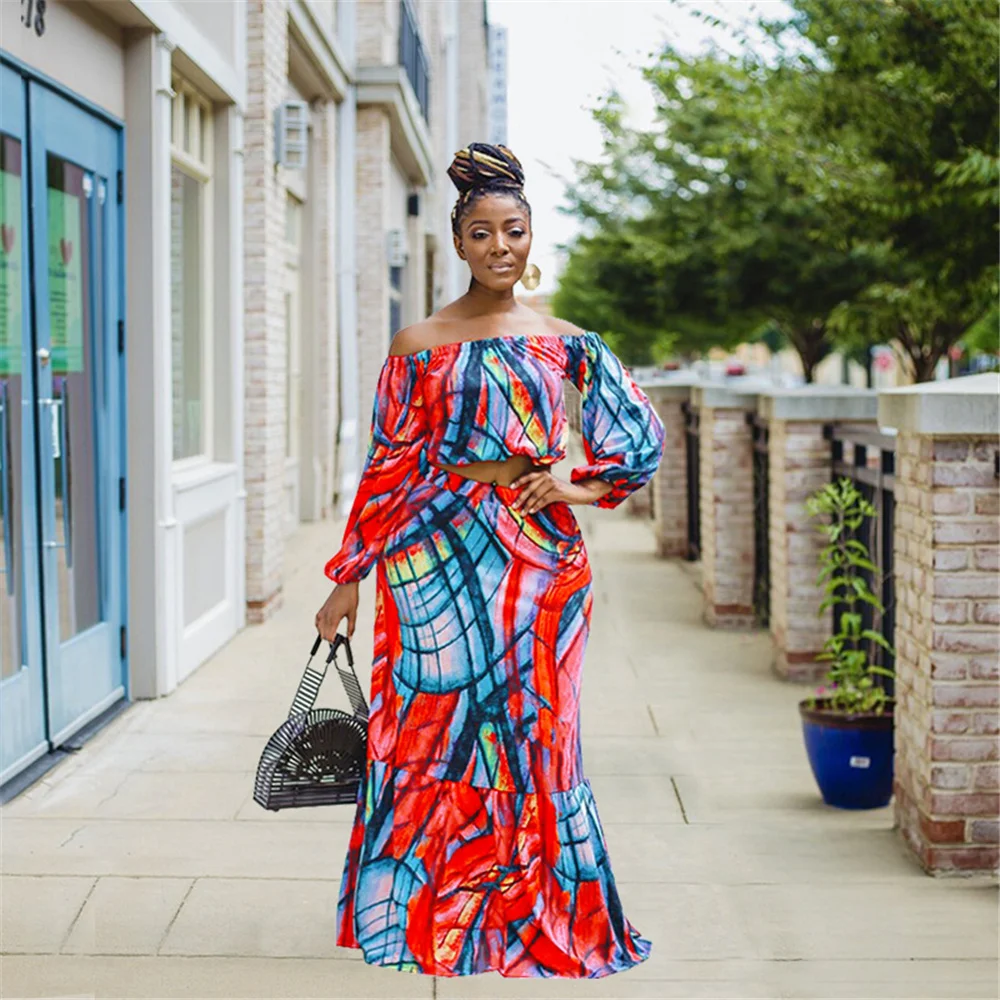 Plus Size Women's Clothing Summer New Sexy Off Shoulder Tie Dye One-neck Fashion Maxi Skirts Suit Elegant Wholesale Dropshipping
Plus Size Women's Clothing Summer New Sexy Off Shoulder Tie Dye One-neck Fashion Maxi Skirts Suit Elegant Wholesale Dropshipping