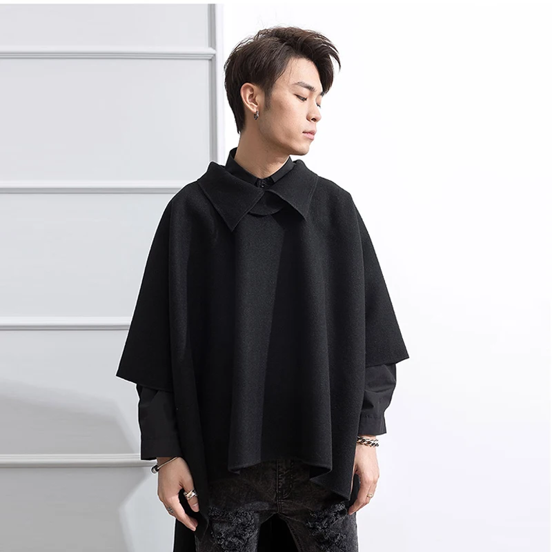 Front short back long turtleneck extra long turtleneck turtleneck men's wool coat cloak fashion loose thin cape
Front short back long turtleneck extra long turtleneck turtleneck men's wool coat cloak fashion loose thin cape