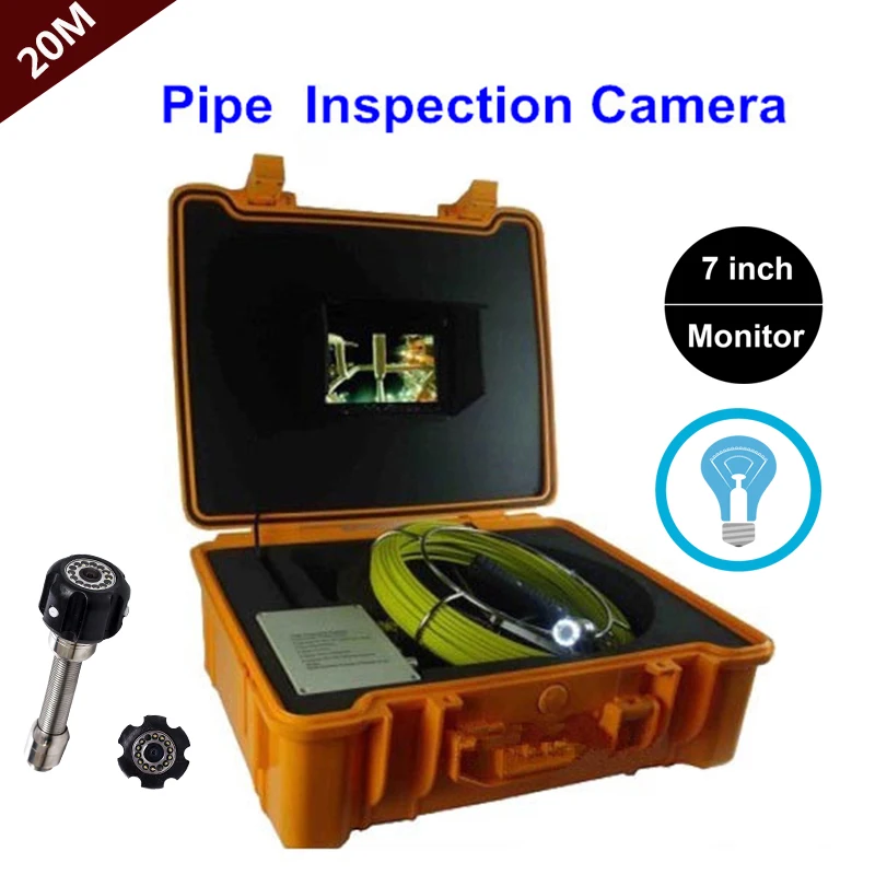 7'' Color LCD Monitor Industrial Pipe&Wall Sewer Inspection Endoscope Camera System 20m Cable 23mm Lens 12pcs White LEDS Lights
7'' Color LCD Monitor Industrial Pipe&Wall Sewer Inspection Endoscope Camera System 20m Cable 23mm Lens 12pcs White LEDS Lights