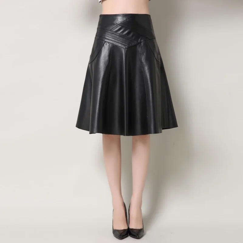 Ladies Elegant Knee Length High Waist Sheepskin Real Leather Skirt Women Autumn Soft Leather Office Work A-Line Mid Skirts 4XL
Ladies Elegant Knee Length High Waist Sheepskin Real Leather Skirt Women Autumn Soft Leather Office Work A-Line Mid Skirts 4XL