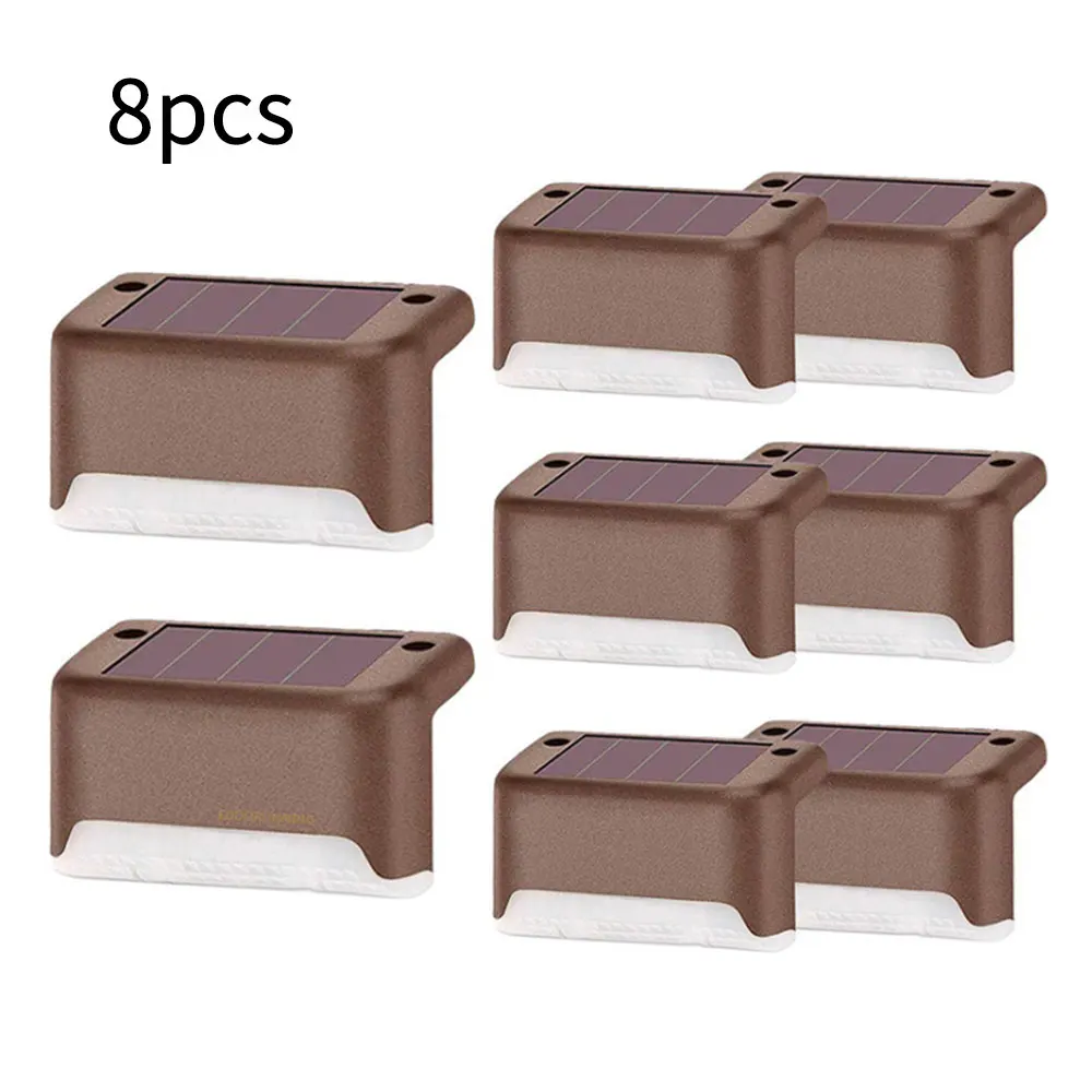 8PCS Brown Color LED Solar Step Lights Warm White Deck Light Outdoor Waterproof Stairs Wall Lamp For Fence Patio Pathway Yard
8PCS Brown Color LED Solar Step Lights Warm White Deck Light Outdoor Waterproof Stairs Wall Lamp For Fence Patio Pathway Yard