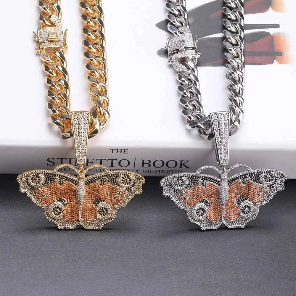 GUCY Hip Hip Iced Out Insect Multicolor Butterfly Pendants&Necklaces Micro Pave Cuban Zircon Stone Pendant Necklace Gift For Men
GUCY Hip Hip Iced Out Insect Multicolor Butterfly Pendants&Necklaces Micro Pave Cuban Zircon Stone Pendant Necklace Gift For Men