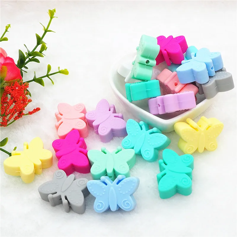 Chenkai 50pcs BPA Free Silicone Butterfly Teether Beads DIY Baby Shower Teething Montessori Sensory Toy Animal Beads Accessories
Chenkai 50pcs BPA Free Silicone Butterfly Teether Beads DIY Baby Shower Teething Montessori Sensory Toy Animal Beads Accessories