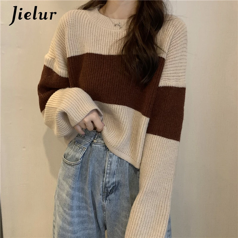Jielur Fashion Pullovers Striped Sweater Women's Loose Long-sleeved Casual Sweaters Knitted Retro Ladies Pull Femme Jumper S-L
Jielur Fashion Pullovers Striped Sweater Women's Loose Long-sleeved Casual Sweaters Knitted Retro Ladies Pull Femme Jumper S-L
