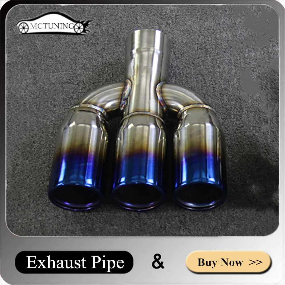 One Piece Car Accessories 304 Stainless Steel Blue Exhaust Pipe Car Universal Three Outlet Muffler Tip Tailpipes Nozzles
One Piece Car Accessories 304 Stainless Steel Blue Exhaust Pipe Car Universal Three Outlet Muffler Tip Tailpipes Nozzles