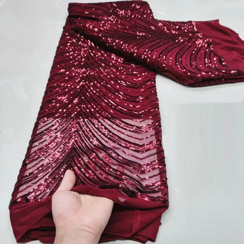 NYLN13 Wine Color African Net Lace with Sequins,Fashionable Style Embroidered French Tulle Lace Fabric for Party/Wedding Dress
NYLN13 Wine Color African Net Lace with Sequins,Fashionable Style Embroidered French Tulle Lace Fabric for Party/Wedding Dress