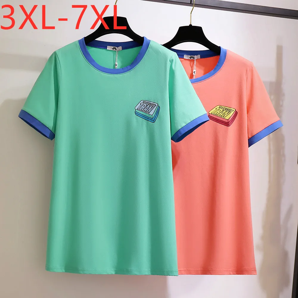 New 2021 Ladies Summer Plus Size Tops For Women Large Loose Casual Short Sleeve Green Orange Cotton T-shirt 3XL 4XL 5XL 6XL 7XL
New 2021 Ladies Summer Plus Size Tops For Women Large Loose Casual Short Sleeve Green Orange Cotton T-shirt 3XL 4XL 5XL 6XL 7XL