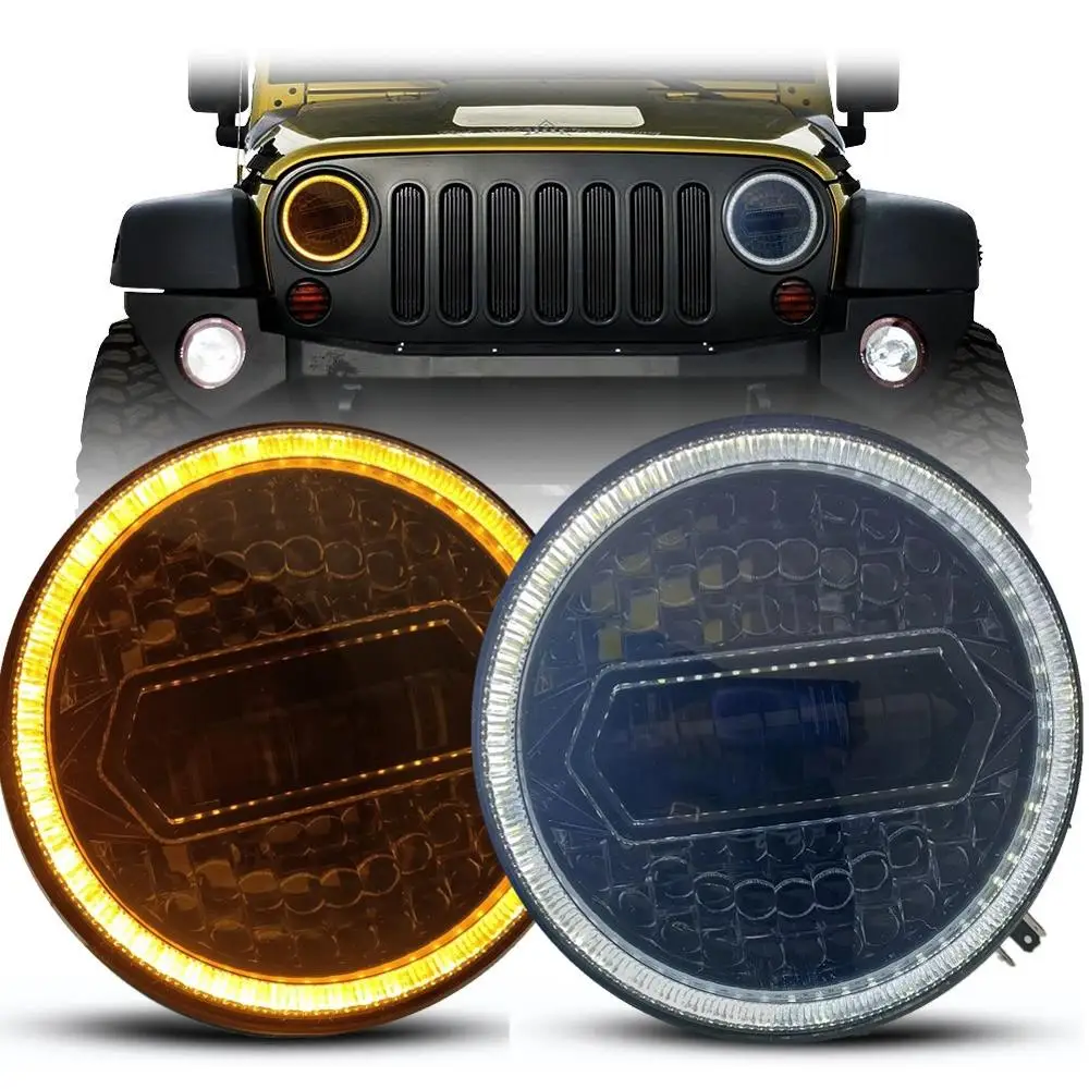 For Jeep Wrangler Headlights 7 inch Led Headlight with White DRL Amber Turn Signal for Land Rover Denfender Lada 4X4 Hummer
For Jeep Wrangler Headlights 7 inch Led Headlight with White DRL Amber Turn Signal for Land Rover Denfender Lada 4X4 Hummer
