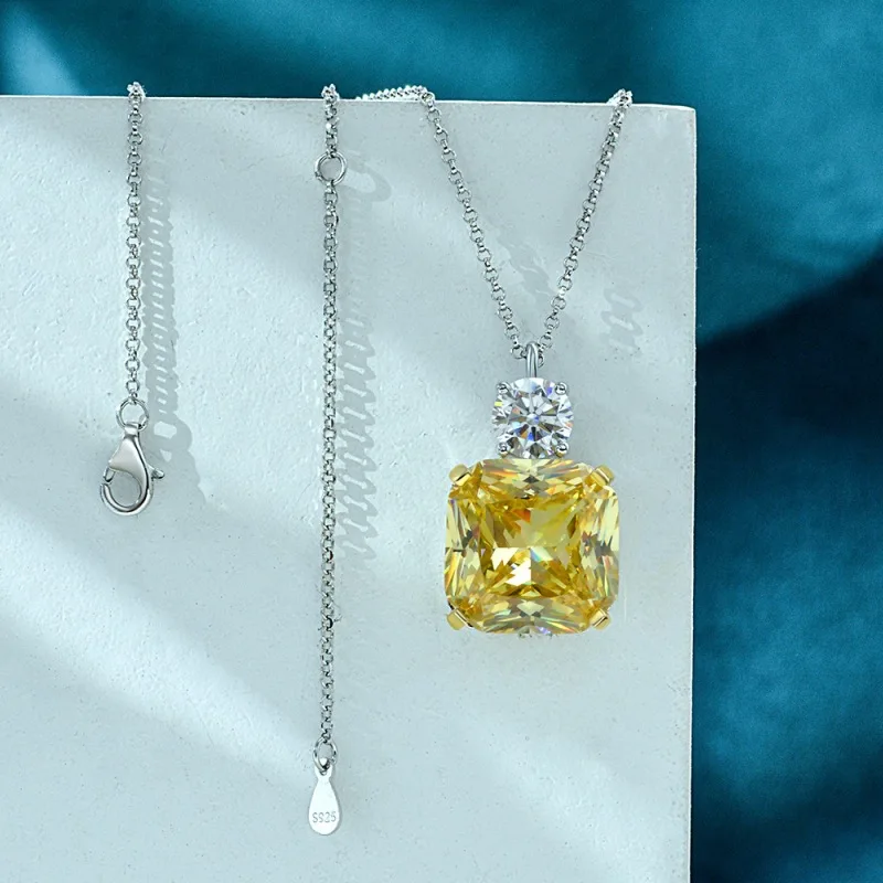 Luxury Pendants Necklaces For Women S925 Sterling Silver 15*15mm Yellow Diamond Female Pendant Jewelry Ladies 40cm Necklace
Luxury Pendants Necklaces For Women S925 Sterling Silver 15*15mm Yellow Diamond Female Pendant Jewelry Ladies 40cm Necklace