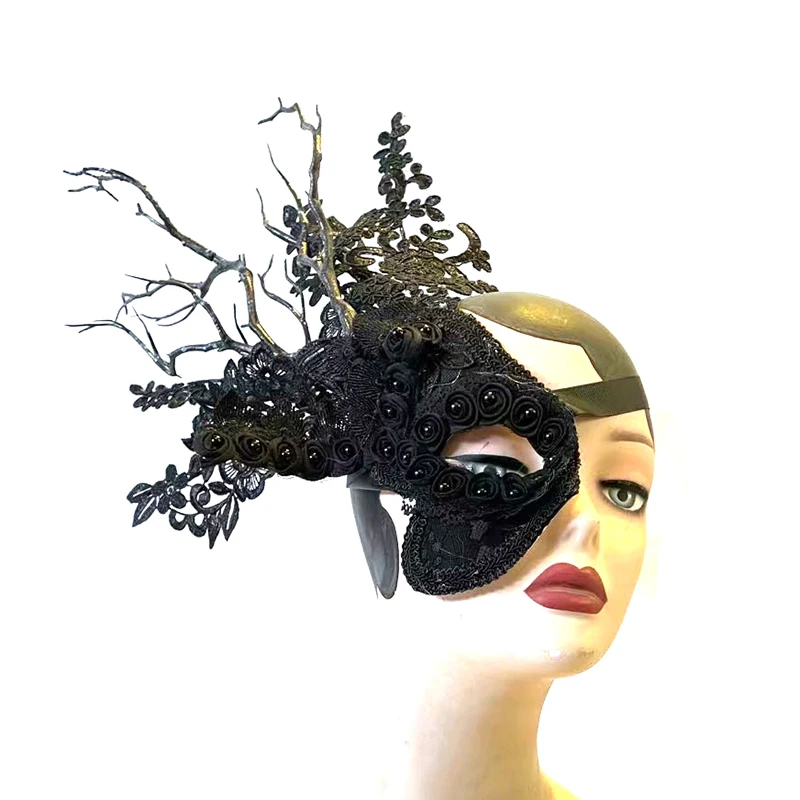 Halloween Gothic Mask Masquerade Funny Half Face Carnival Masks Cosplay Makeup Party Branches Black Lace Handmade Masks
Halloween Gothic Mask Masquerade Funny Half Face Carnival Masks Cosplay Makeup Party Branches Black Lace Handmade Masks