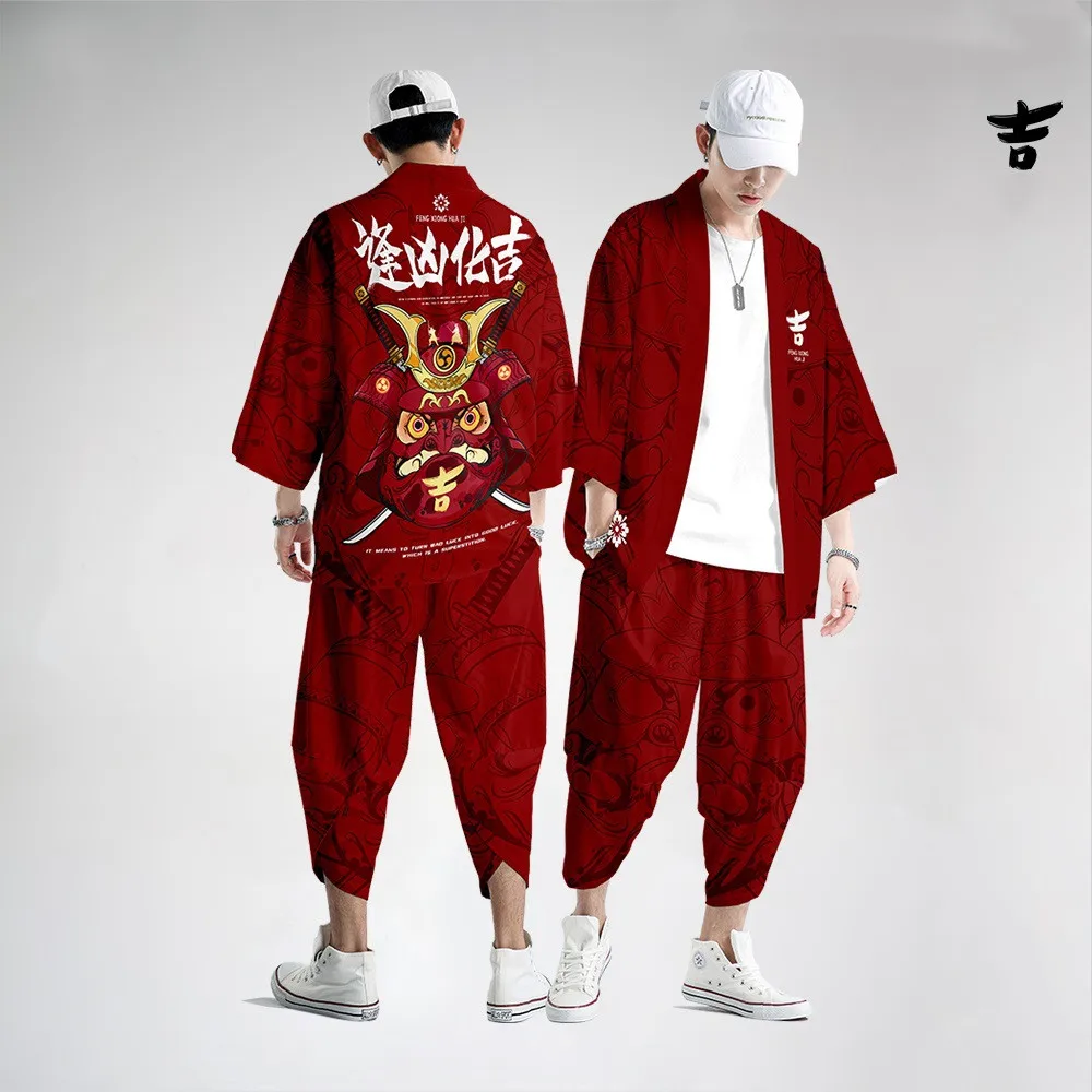 Chinese Kimono Cardigan Men Japanese Traditional Casual Loose Thin Set of Coat and Pants Asian Clothes Harajuku
Chinese Kimono Cardigan Men Japanese Traditional Casual Loose Thin Set of Coat and Pants Asian Clothes Harajuku