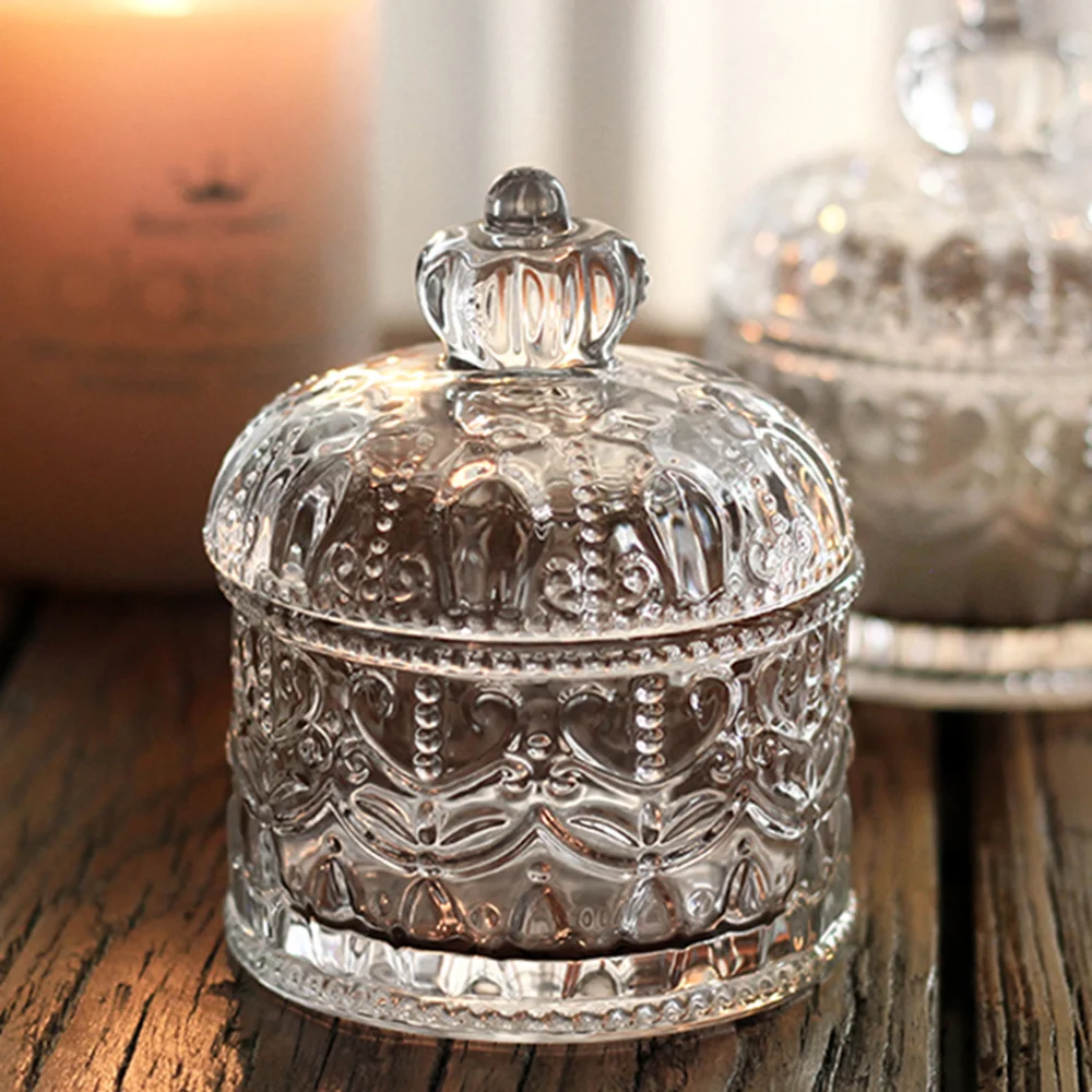 Retro Crown Lid Glass Jewelry Storage Jars Candy Coffee Sugar Canister Box Desktop Sundries Cotton Swab Organizer Tank
Retro Crown Lid Glass Jewelry Storage Jars Candy Coffee Sugar Canister Box Desktop Sundries Cotton Swab Organizer Tank