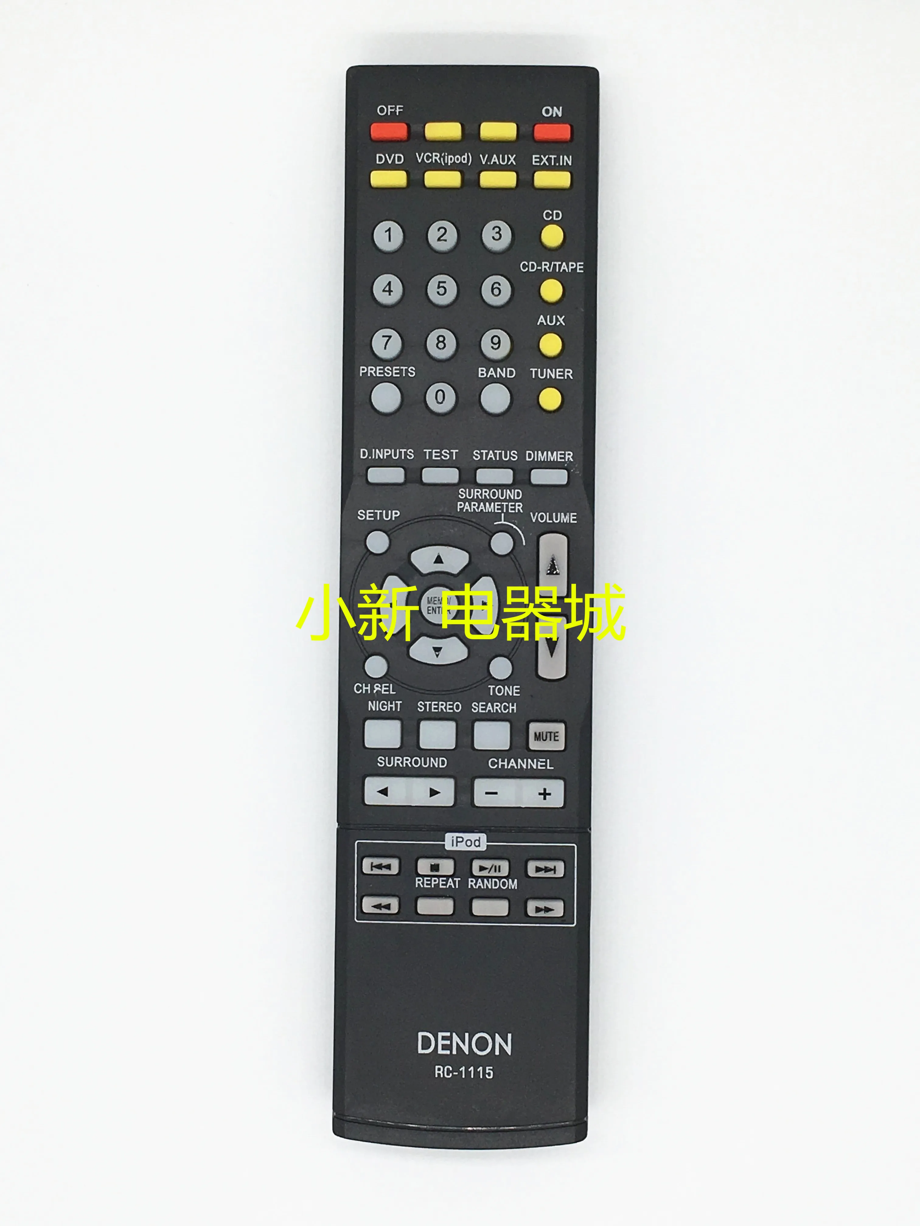 The remote control of DENON amplifier RC-1115 is applicable to AVR-1404, 1804, 2105, 2106, 1506, 1513
The remote control of DENON amplifier RC-1115 is applicable to AVR-1404, 1804, 2105, 2106, 1506, 1513