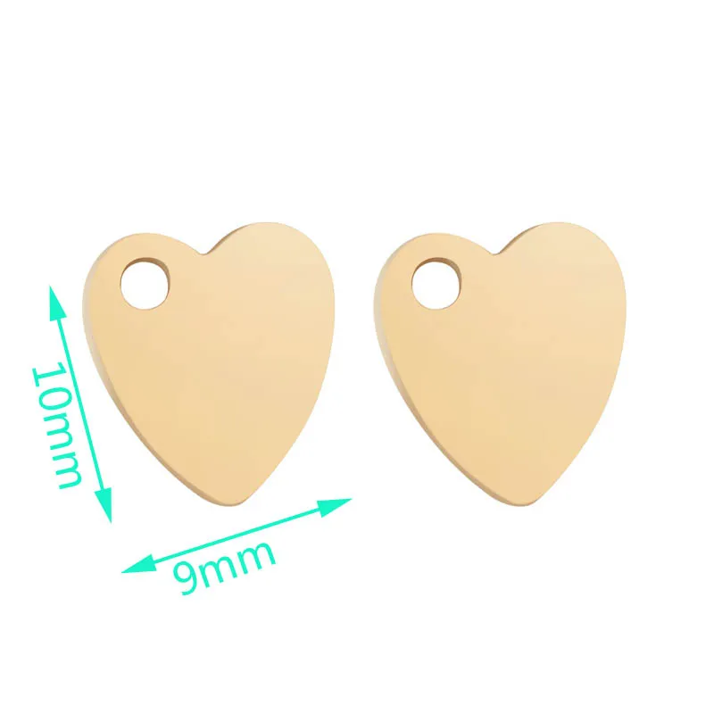 50pcs Stainless steel Gold Plated heart Charms 9*10mm Pendants For DIY Jewelry Making Bracelet Necklace Findings Supplies
50pcs Stainless steel Gold Plated heart Charms 9*10mm Pendants For DIY Jewelry Making Bracelet Necklace Findings Supplies