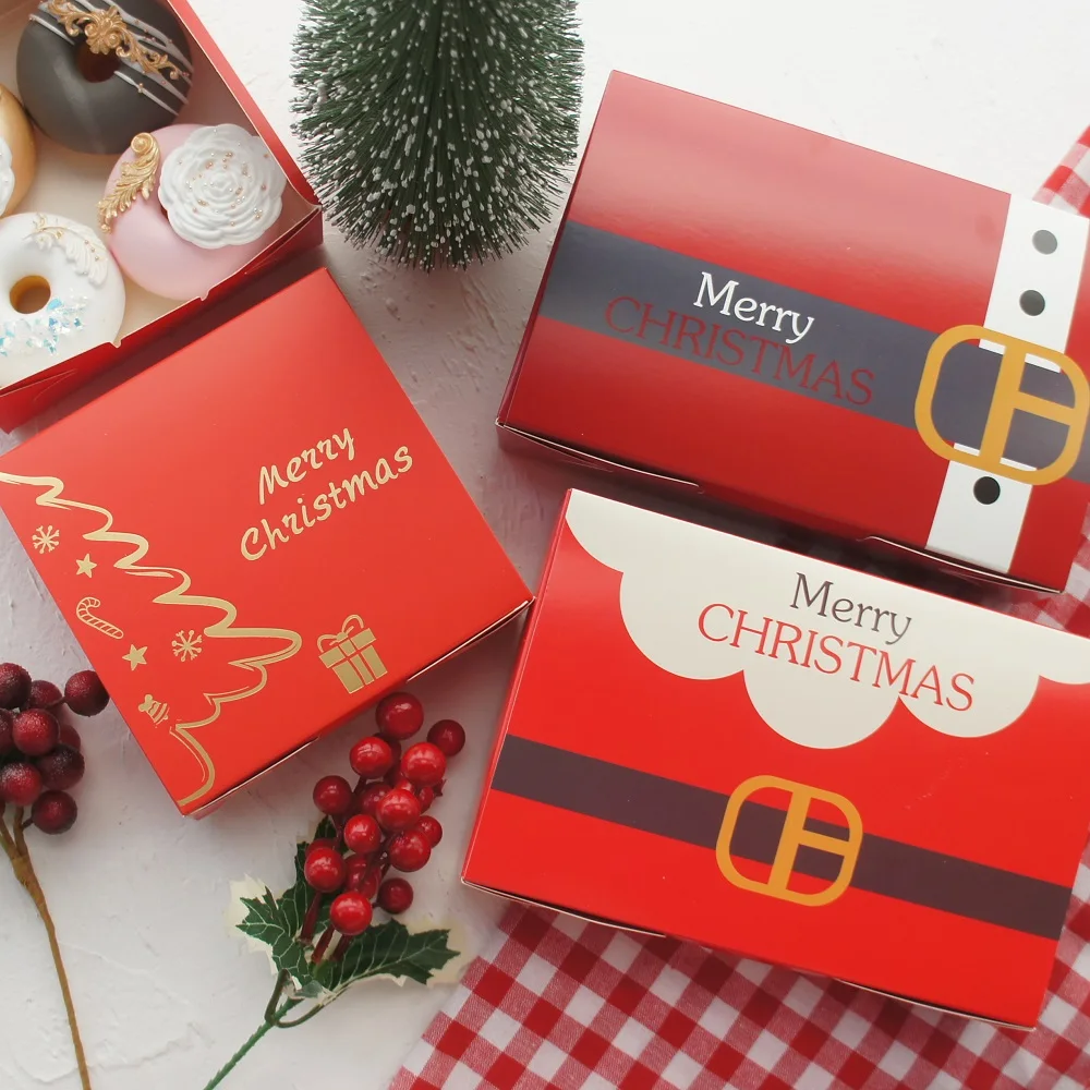 10pcs Gold Merry Christmas Tree Red Paper Box Cookie Macaron Candy Handmade Party Gifts Candle Jar Doughnut Packaging
10pcs Gold Merry Christmas Tree Red Paper Box Cookie Macaron Candy Handmade Party Gifts Candle Jar Doughnut Packaging