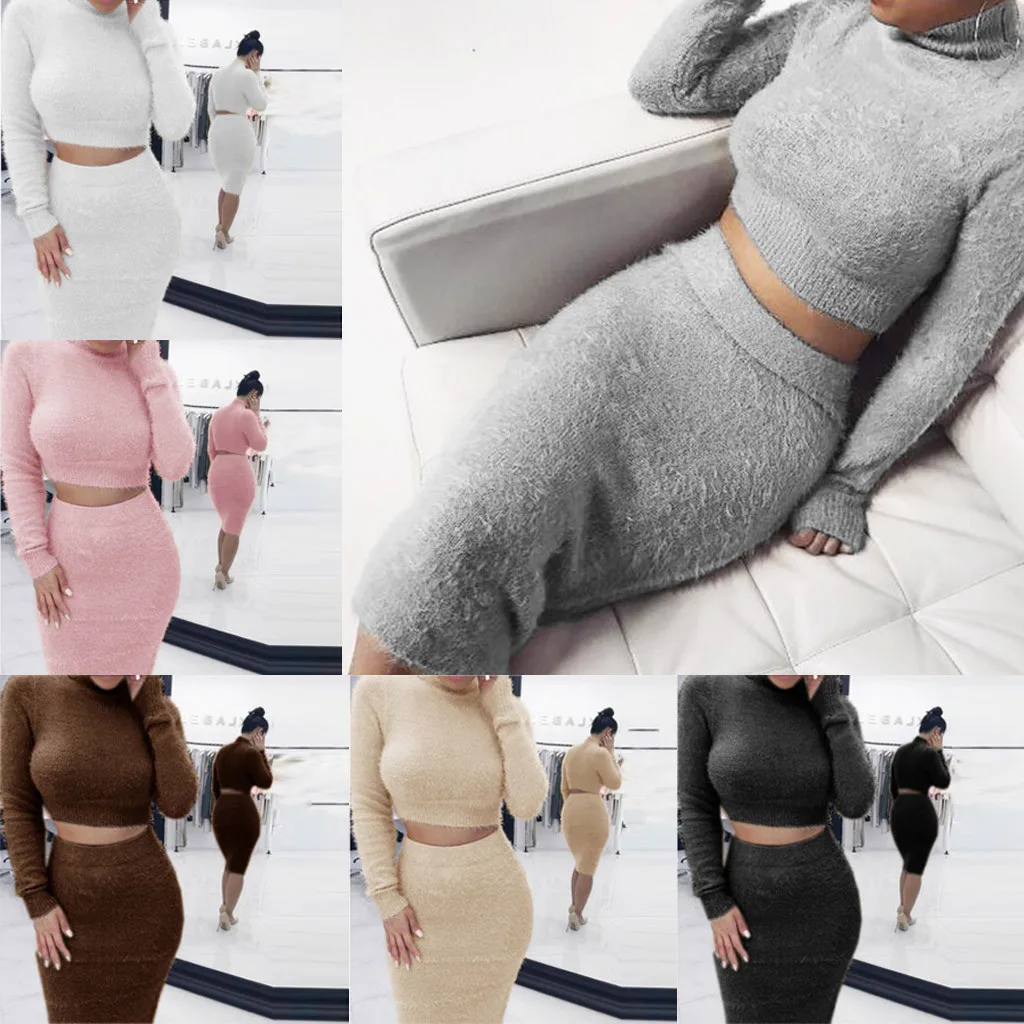 Two Piece Set Women Sweater +Pencil Skirt Suit Long sleeve Fleece Crop Tops Bodycon Skirt 2 Pieces Set Women Knitted Tracksuit
Two Piece Set Women Sweater +Pencil Skirt Suit Long sleeve Fleece Crop Tops Bodycon Skirt 2 Pieces Set Women Knitted Tracksuit