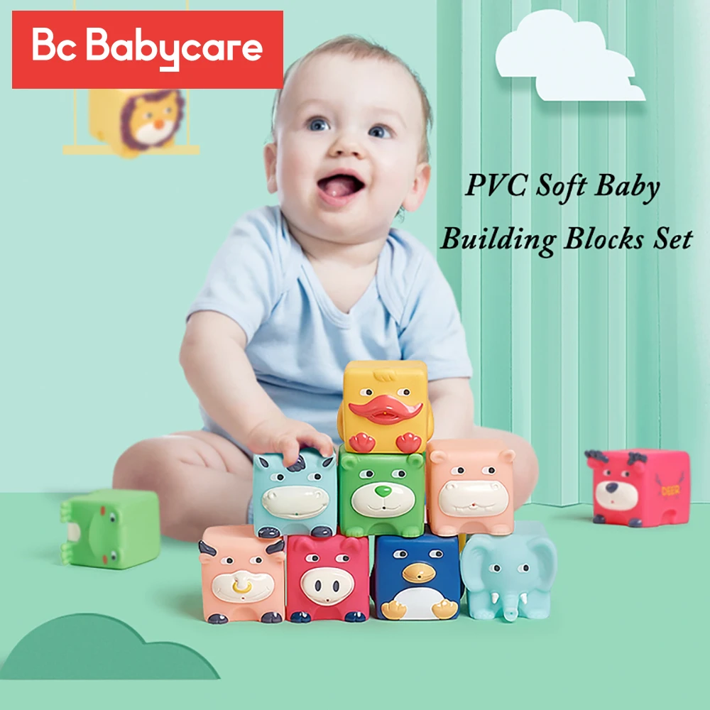 BC Babycare Развивающие мягкие детские строительные блоки из ПВХ с буквами животных для малышей