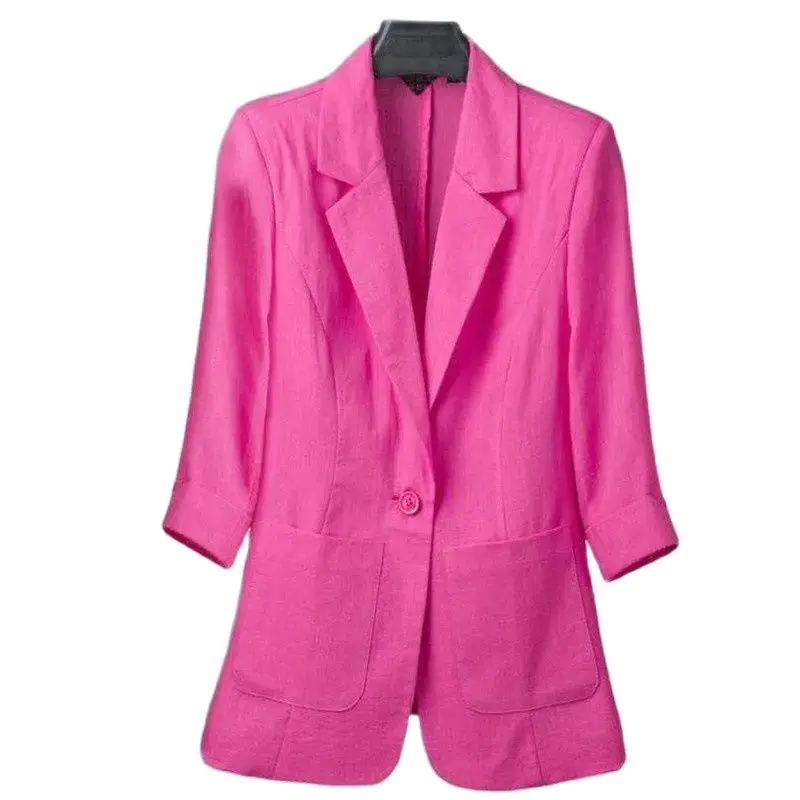 2023 Cotton And Linen Suit Female Summer Short Ladies jacket Slim Show Thin Temperament 3/4 Sleeve Flax Suits Ladies Blazer Coat
2023 Cotton And Linen Suit Female Summer Short Ladies jacket Slim Show Thin Temperament 3/4 Sleeve Flax Suits Ladies Blazer Coat