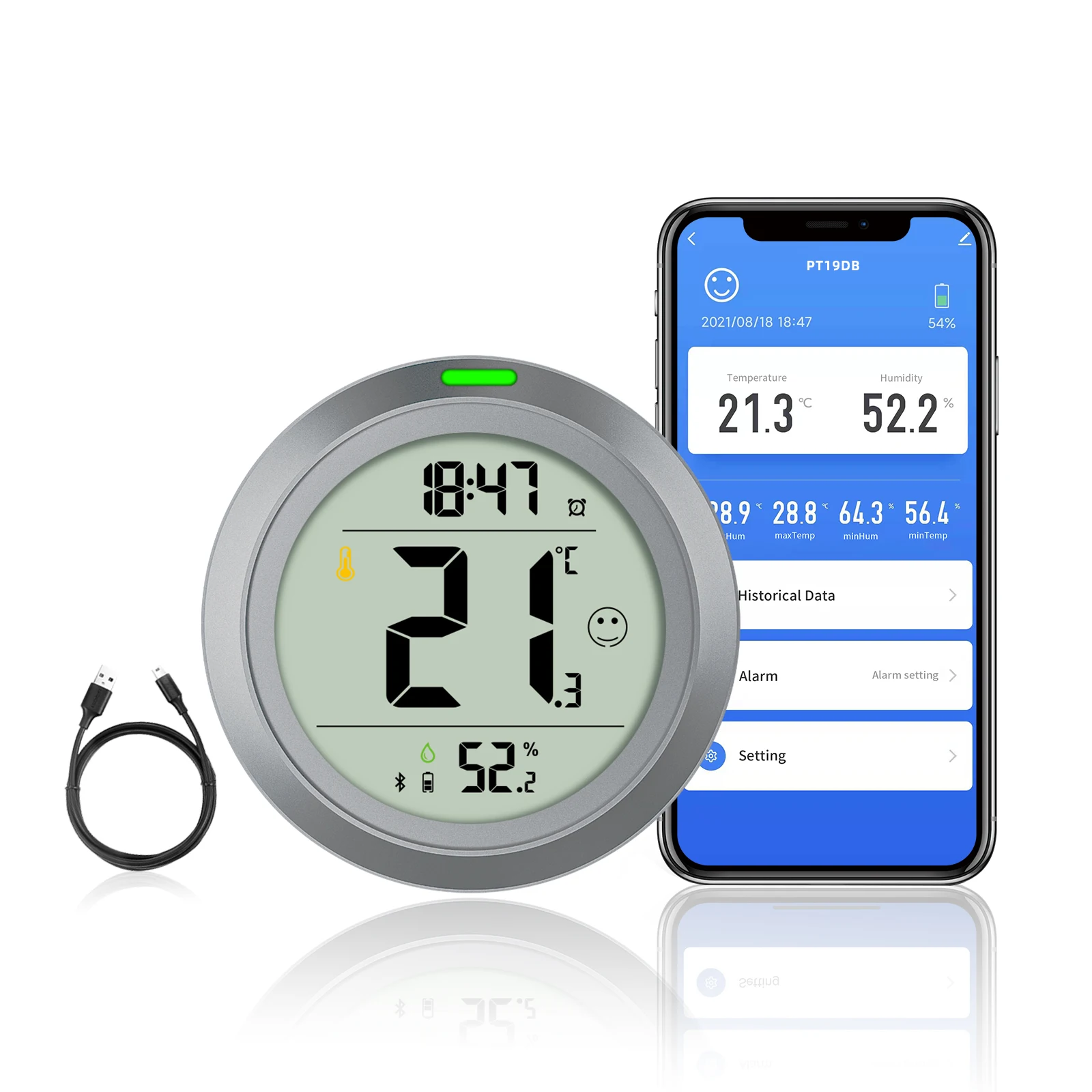 FABISENSE Bluetooth Alarm Clock Digital Electronic Thermohygrometer Instrument Indoor and Outdoor Temperature Humidity Meter Lcd
FABISENSE Bluetooth Alarm Clock Digital Electronic Thermohygrometer Instrument Indoor and Outdoor Temperature Humidity Meter Lcd