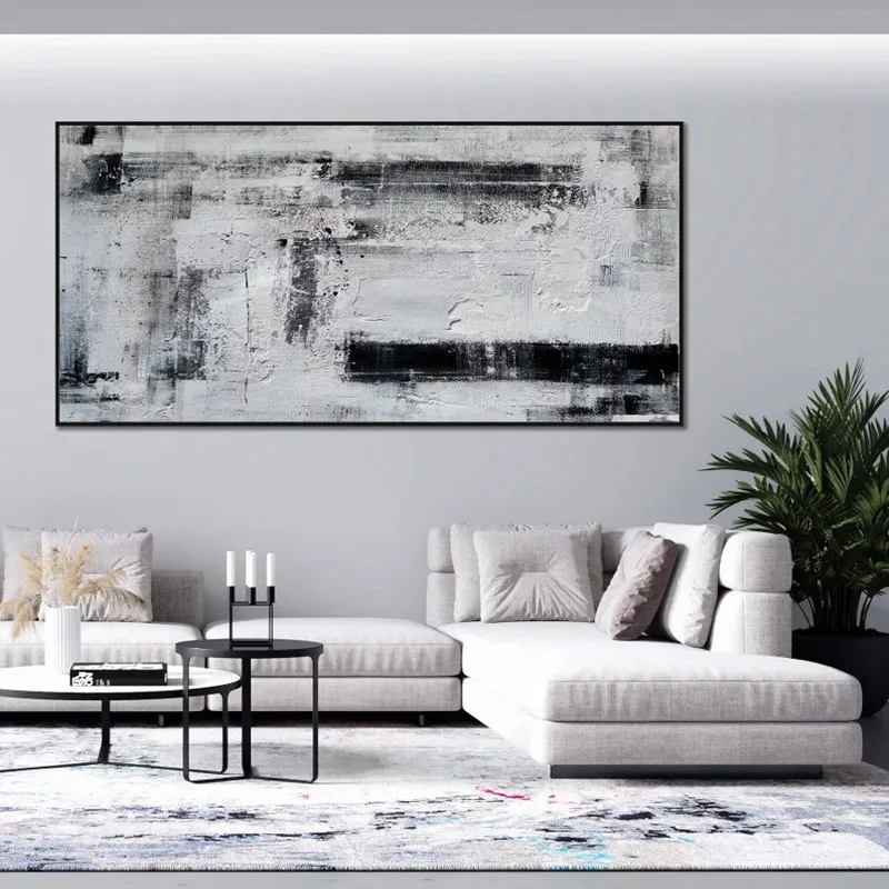 100% Hand Painted Black and White Abstract Oil Painting On Canvas In Living Room Modern Wall Art Decoration As Gift Frameless
100% Hand Painted Black and White Abstract Oil Painting On Canvas In Living Room Modern Wall Art Decoration As Gift Frameless