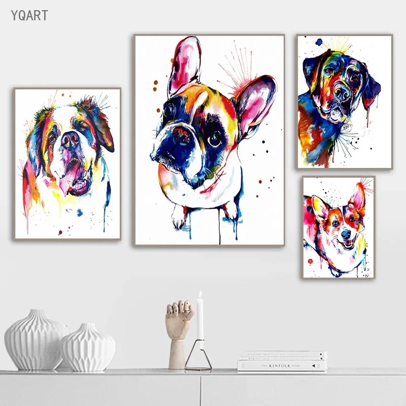Watercolor Dog Canvas Paintings on the wall French Bulldog Labrador St Bernard Abstract Wall Art Decorative Pictures Home Decor
Watercolor Dog Canvas Paintings on the wall French Bulldog Labrador St Bernard Abstract Wall Art Decorative Pictures Home Decor