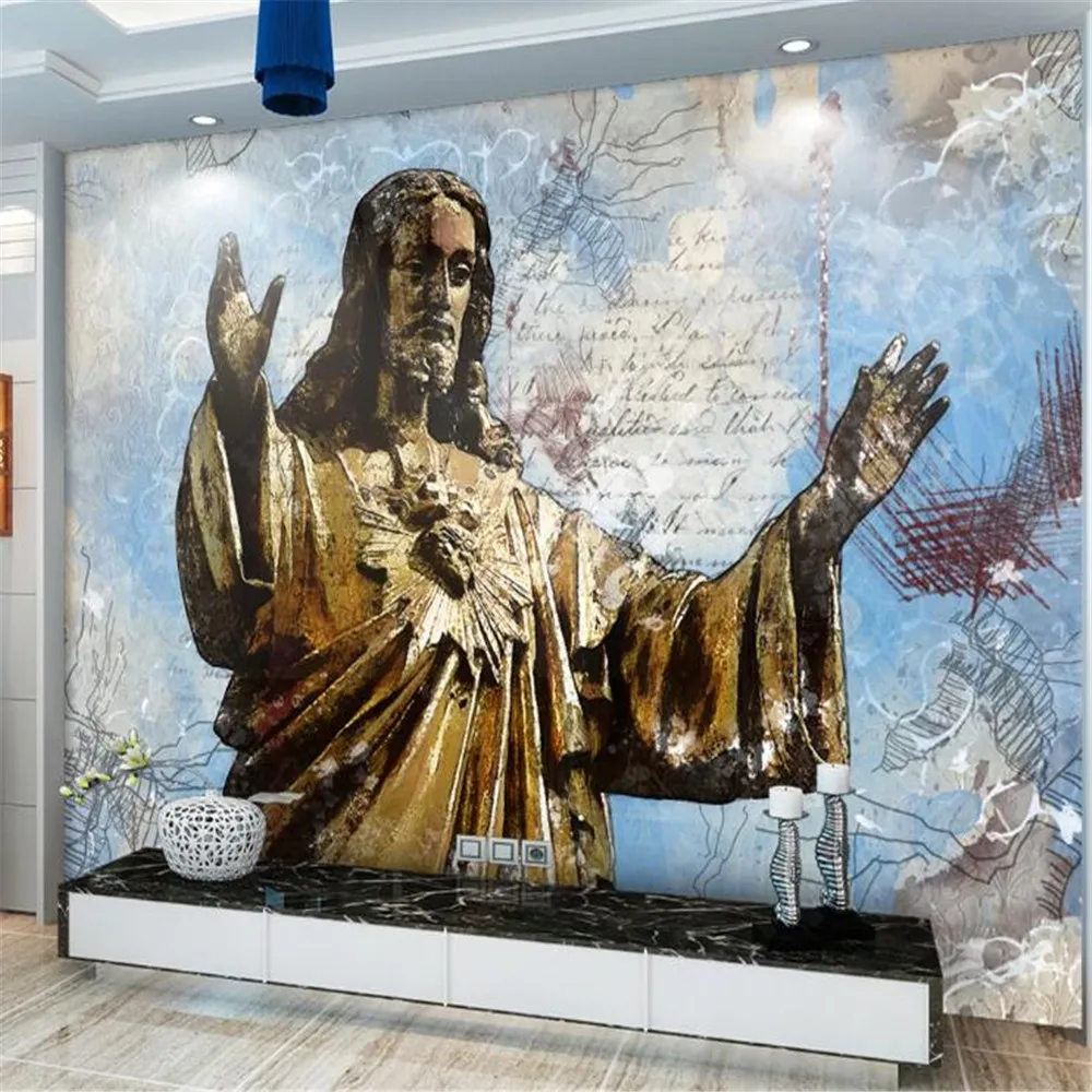 Milofi customized large-scale 3D wallpaper mural Nordic abstract Jesus Savior hand-painted background wall
Milofi customized large-scale 3D wallpaper mural Nordic abstract Jesus Savior hand-painted background wall