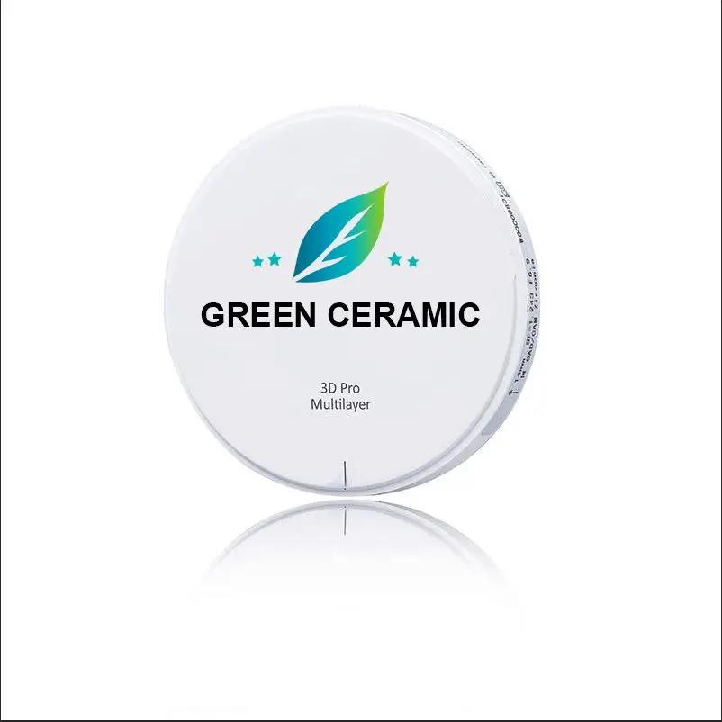Green 3D Pro Multilayer Zirconia Disc Dental Gradation Layers Made by Japan Powder With High Teeth Whiten Effect
Green 3D Pro Multilayer Zirconia Disc Dental Gradation Layers Made by Japan Powder With High Teeth Whiten Effect