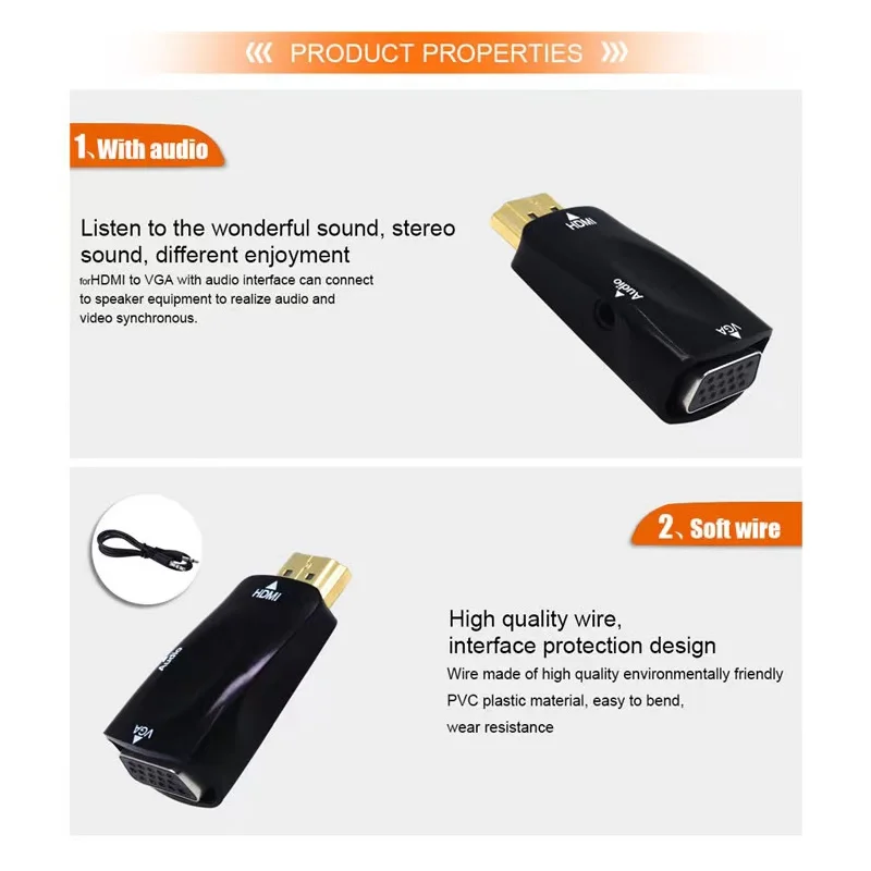 wholesale 10pcs/lot 4k high clear hdmi 2.0 convert to vga convertor for old pc screen, TV screen, high clear digital TV STB,
wholesale 10pcs/lot 4k high clear hdmi 2.0 convert to vga convertor for old pc screen, TV screen, high clear digital TV STB,