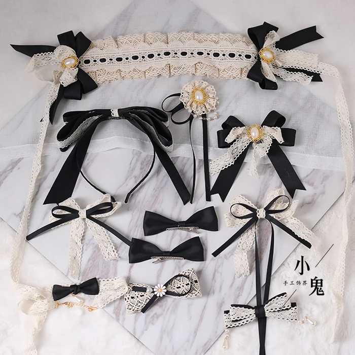 Original Japanese Style Soft Girl Lo Mother Headband Lace Barrettes Lo Mother Sweet Side Clip Black KC Bow Headdress Hair Band
Original Japanese Style Soft Girl Lo Mother Headband Lace Barrettes Lo Mother Sweet Side Clip Black KC Bow Headdress Hair Band