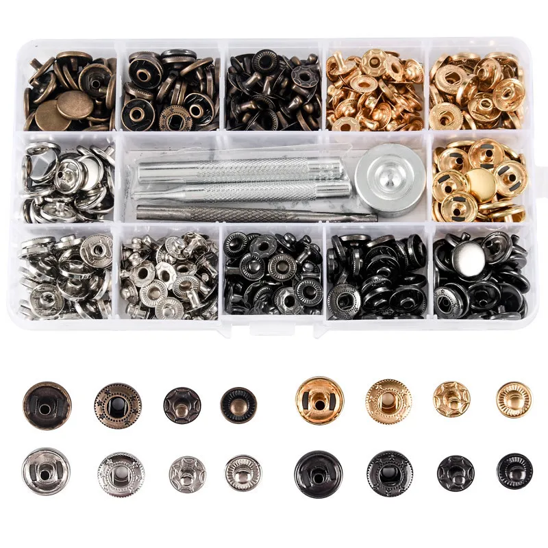 Metallic Copper Color Button Fourfold Buckle Leather Snap Fasteners Used for Clothes Jackets Shoes Installation Tools Snapper
Metallic Copper Color Button Fourfold Buckle Leather Snap Fasteners Used for Clothes Jackets Shoes Installation Tools Snapper