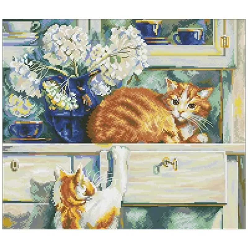 Cat in the drawer patterns Counted Cross Stitch 11CT 14CT 18CT DIY Chinese Cross Stitch Kits Embroidery Needlework Set
Cat in the drawer patterns Counted Cross Stitch 11CT 14CT 18CT DIY Chinese Cross Stitch Kits Embroidery Needlework Set