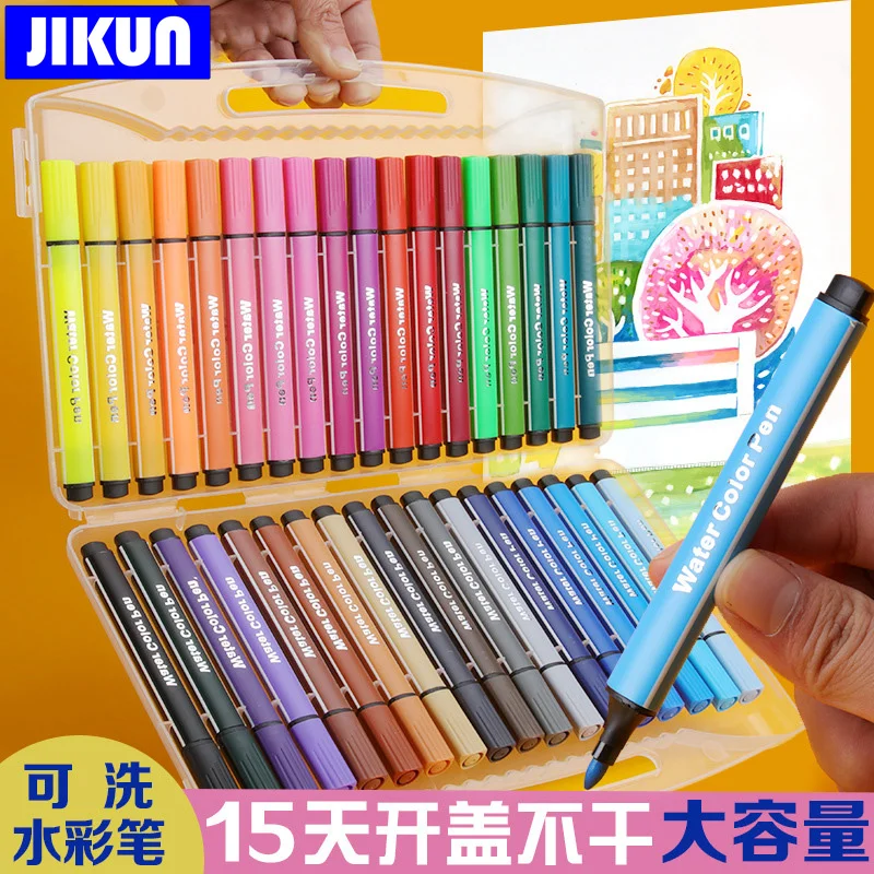 JIKUN 12/18/24/36/48 Color Marker Painting Pen Water Color Pen Set Washable Children Kawaii Kids Drawing Material Art Supplies
JIKUN 12/18/24/36/48 Color Marker Painting Pen Water Color Pen Set Washable Children Kawaii Kids Drawing Material Art Supplies