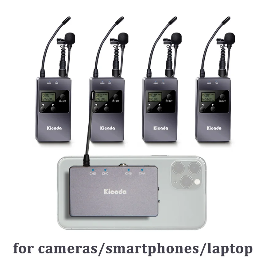 Kicada Wireless Microphone Kit Video Recording UHF Lavalier Lapel Mic System for Camera Phone Laptop Transmitter Receiver
Kicada Wireless Microphone Kit Video Recording UHF Lavalier Lapel Mic System for Camera Phone Laptop Transmitter Receiver