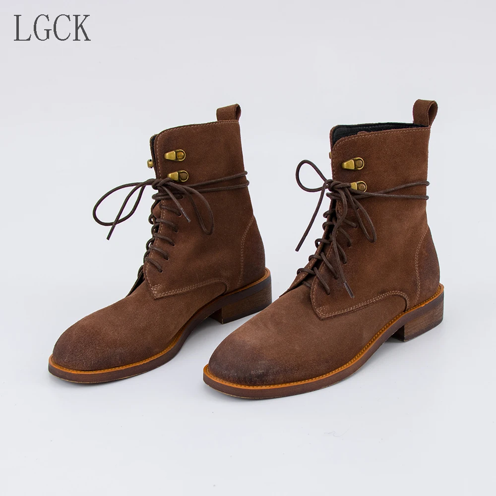 Plus Size 34-44 Genuine Leather Women Ankle Boots Winter Riding Equestr Martin Shoe Woman Lace Up Square Heel Motorcycle Booties
Plus Size 34-44 Genuine Leather Women Ankle Boots Winter Riding Equestr Martin Shoe Woman Lace Up Square Heel Motorcycle Booties