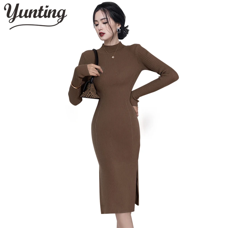 New Autumn Winter Women Knitted Dress Turtleneck Sweater Lady Slim Bodycon Long Sleeve Vestidos
New Autumn Winter Women Knitted Dress Turtleneck Sweater Lady Slim Bodycon Long Sleeve Vestidos
