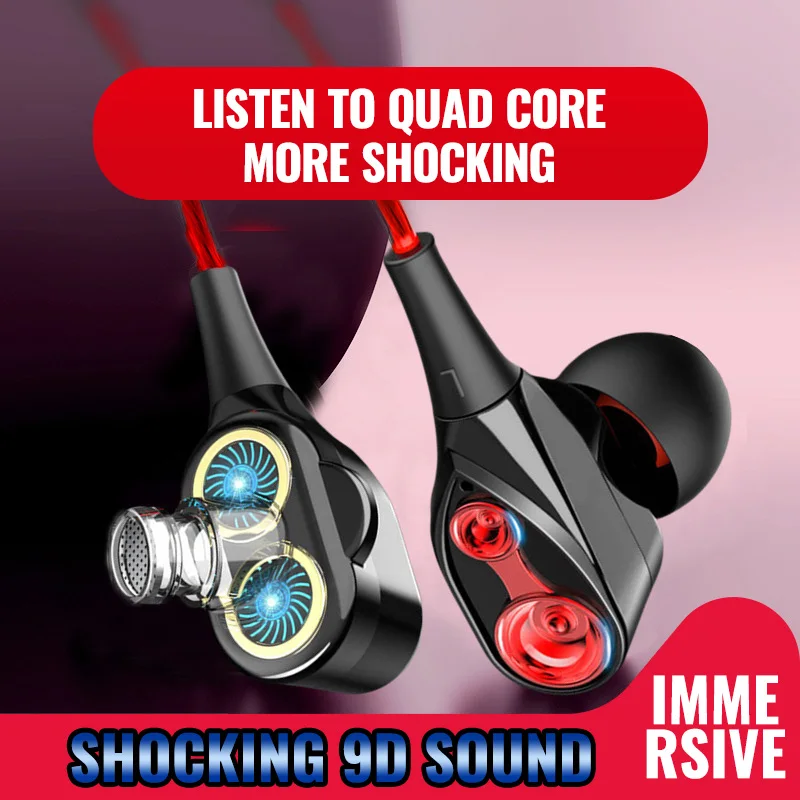 Dual Drive Stereo Wired earphone 3.5mm earphones In-Ear Sport Headset With Mic mini Earbuds Earphones For smart phone
Dual Drive Stereo Wired earphone 3.5mm earphones In-Ear Sport Headset With Mic mini Earbuds Earphones For smart phone