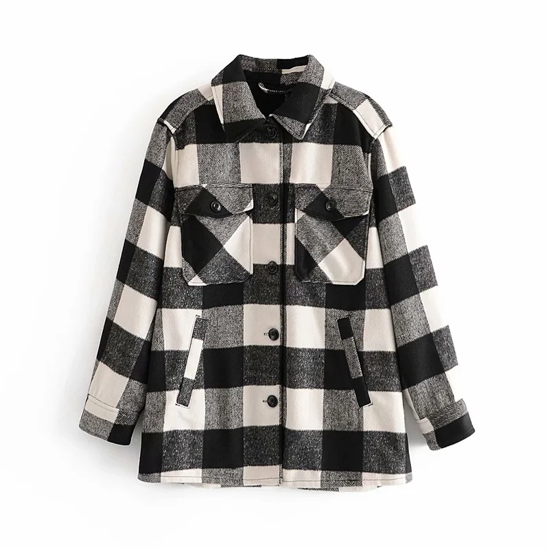 black and white plaid women pocket shirt new autumn fashion oversize shirt streetwear female turn down collar thick shirt Tops
black and white plaid women pocket shirt new autumn fashion oversize shirt streetwear female turn down collar thick shirt Tops