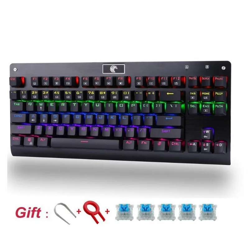 Z-77 TKL Mechanical Keyboard Gaming LED homochromatism Metal Plate Ergonomic Keyboard 87 Keys Anti-Ghosting Outemu Blue Switche
Z-77 TKL Mechanical Keyboard Gaming LED homochromatism Metal Plate Ergonomic Keyboard 87 Keys Anti-Ghosting Outemu Blue Switche