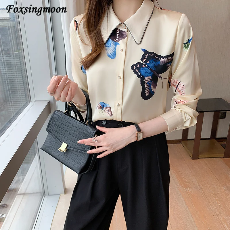 Korean Fashion Clothing Blusas Mujer De Moda 2021 Autumn Long Sleeve Blouse Butterfly Print Button Chiffon Shirts Women's Blouse
Korean Fashion Clothing Blusas Mujer De Moda 2021 Autumn Long Sleeve Blouse Butterfly Print Button Chiffon Shirts Women's Blouse