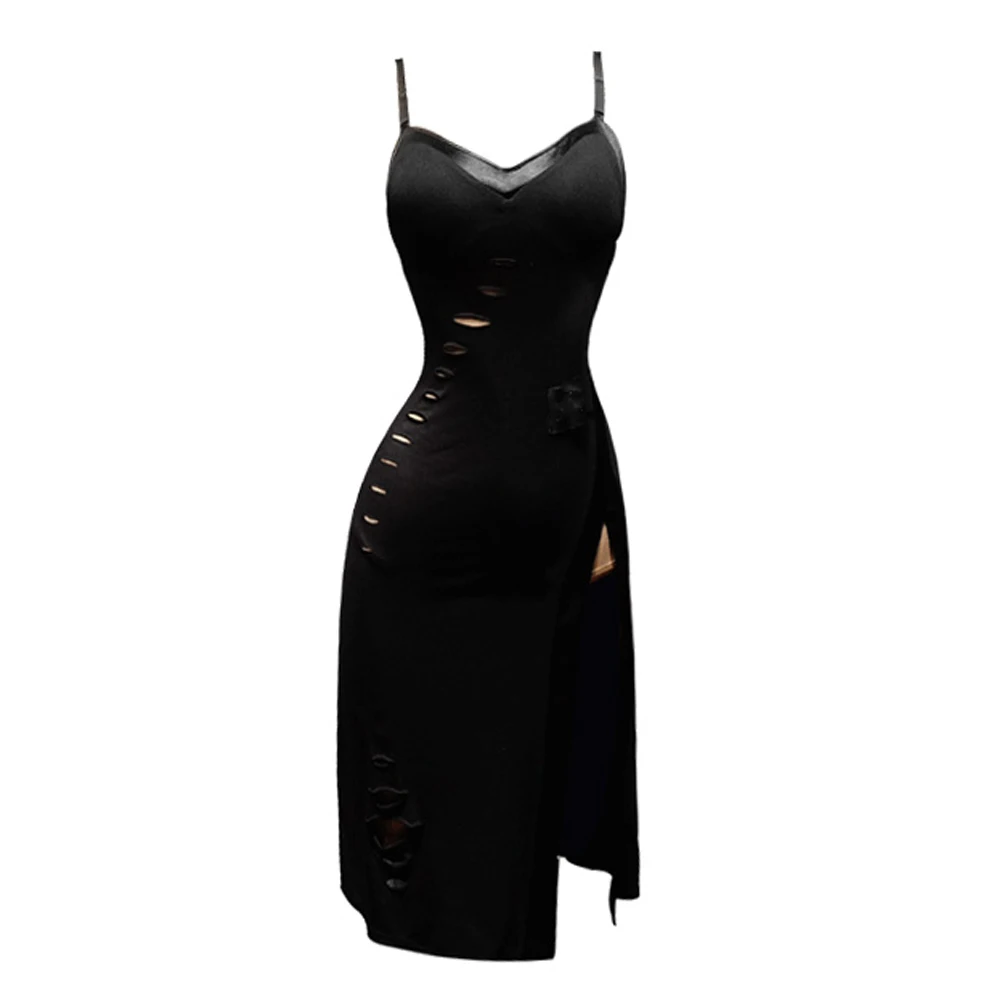 Women Sling High Split Howllow Modal Black Latin Dance Dress With Bodysuit Tango Dance Costumes Party Dress Dance Wear
Women Sling High Split Howllow Modal Black Latin Dance Dress With Bodysuit Tango Dance Costumes Party Dress Dance Wear