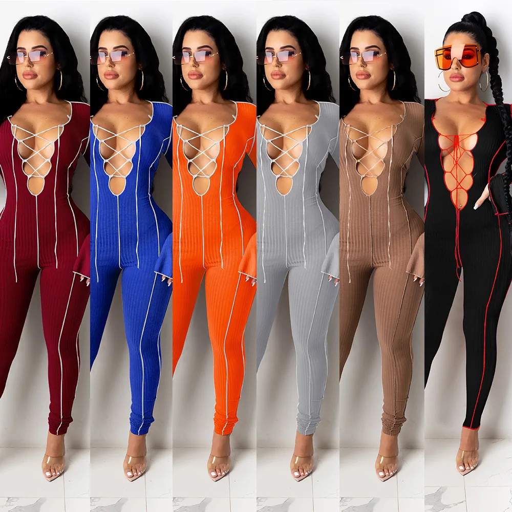 Fashion Women's 2021 Summer New Sexy Fashion Sexy Bandage Trumpet-Sleeved One-Piece Nightclub Clothes
Fashion Women's 2021 Summer New Sexy Fashion Sexy Bandage Trumpet-Sleeved One-Piece Nightclub Clothes