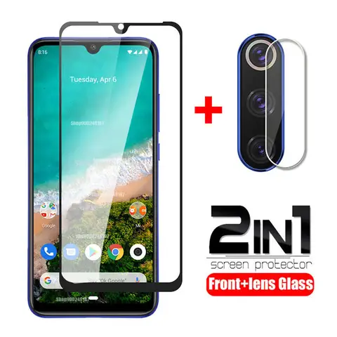 2 In 1 Koruyucu Cam Xiaomi Mi A3 A 3 Ekran Koruyucu Kamera Lens Filmi Xiaomi 10 Lite gençlik 5G 9t Xiaomia3 Güvenlik Filmi
