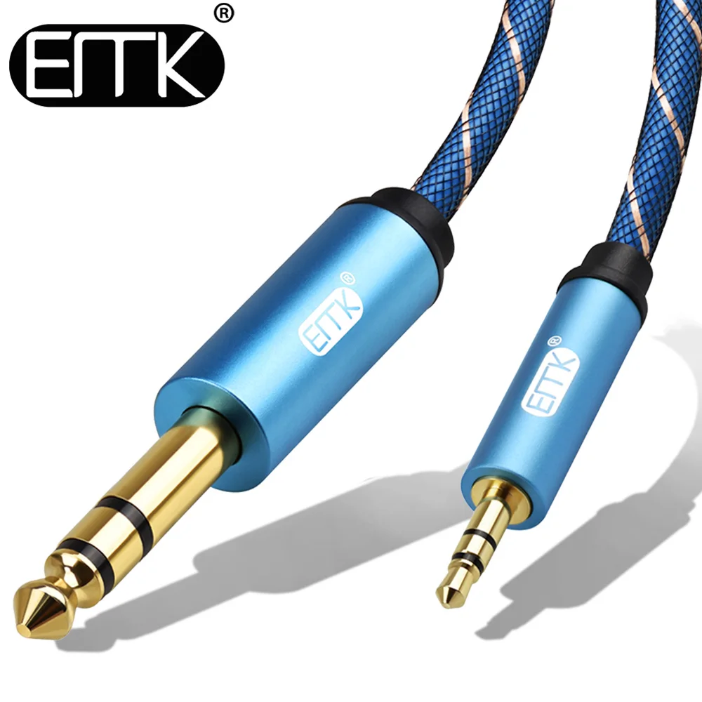 EMK 6.35mm 1/4" Male to 3.5mm 1/8" Male TRS Stereo Audio Cable for iPod, Laptop,Home Theater Devices, Amplifier with Nylon Braid
EMK 6.35mm 1/4" Male to 3.5mm 1/8" Male TRS Stereo Audio Cable for iPod, Laptop,Home Theater Devices, Amplifier with Nylon Braid