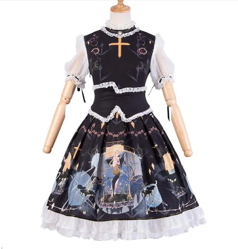 Cute Kawaii Design Lolita Short Sleeve OP Dress Vintage Gothic Dark Gothic Lolita Dress Cos Sweet Princess Party Vestidos
Cute Kawaii Design Lolita Short Sleeve OP Dress Vintage Gothic Dark Gothic Lolita Dress Cos Sweet Princess Party Vestidos