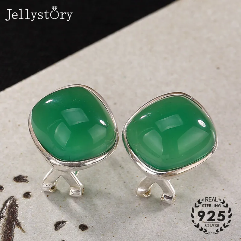 Jellystory Vintage earrings 925 sterling silver jewelry with geometric shape emerald stud earrings for female wedding party gift
Jellystory Vintage earrings 925 sterling silver jewelry with geometric shape emerald stud earrings for female wedding party gift