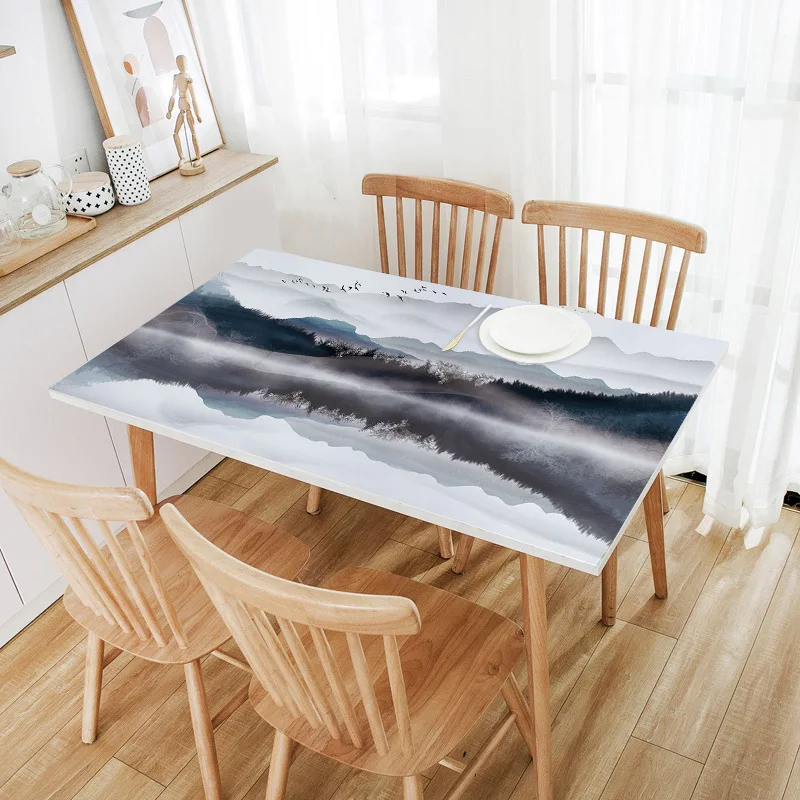 Ink Style Of Traditional Chinese Landscape Painting PVC Soft Table Cloth Table Cover Home Protective Cover Tea Tables Cloths
Ink Style Of Traditional Chinese Landscape Painting PVC Soft Table Cloth Table Cover Home Protective Cover Tea Tables Cloths